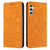 Samsung Galaxy S25 5G Ethnic Embossed Adsorption Leather Phone Case - Yellow