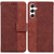 Samsung Galaxy S25 5G Geometric Embossed Leather Phone Case - Brown