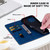 Samsung Galaxy S25 5G Lace Floral Embossed Magnetic Buckle PU Phone Case With Wrist Strap - Blue
