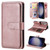 Samsung Galaxy S25 5G Multi-Function Wallet 10 Card Slots Leather Phone Case - Rose Gold