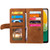 Samsung Galaxy S25 5G Nine Card Zipper Bag Leather Phone Case with Lanyard - Brown