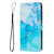 Samsung Galaxy S25 5G Painted Marble Pattern Leather Phone Case - Blue Green