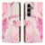 Samsung Galaxy S25 5G Painted Marble Pattern Leather Phone Case - Rose Gold