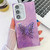 Samsung Galaxy S25 5G Plating Glitter Texture Butterfly Holder TPU Phone Case with Lens Film - Purple Feather Yarn