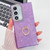 Samsung Galaxy S25 5G Plating Glitter Texture Ring Holder TPU Phone Case with Lens Film - Purple Shell Pattern