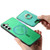 Samsung Galaxy S25 5G Retro Cross Leather Ring Vertical Insert Card Bag MagSafe Phone Case - Green