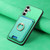 Samsung Galaxy S25 5G Retro Cross Leather Ring Vertical Insert Card Bag MagSafe Phone Case - Green