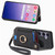 Samsung Galaxy S25 5G Retro Skin-feel Ring Multi-card Wallet Phone Case - Black