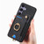Samsung Galaxy S25 5G Retro Skin-feel Ring Multi-card Wallet Phone Case - Black