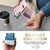 Samsung Galaxy S25 5G Rhombic Dual Buckle Card Slots Phone Case with Lanyard - Rose Gold