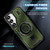 Samsung Galaxy S25 5G Ring Holder Carbon Fiber PC Hybrid TPU Phone Case - Army Green