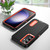 Samsung Galaxy S25 5G Rugged PC Hybrid Silicone Phone Case with Holder - Black+Orange