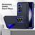 Samsung Galaxy S25 5G Rugged PC Hybrid Silicone Phone Case with Holder - Dark Blue+Royal Blue