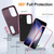 Samsung Galaxy S25 5G Rugged PC Hybrid Silicone Phone Case with Holder - Purple+Pink
