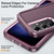 Samsung Galaxy S25 5G Rugged PC Hybrid Silicone Phone Case with Holder - Purple+Pink