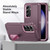 Samsung Galaxy S25 5G Rugged PC Hybrid Silicone Phone Case with Holder - Purple+Pink