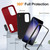 Samsung Galaxy S25 5G Rugged PC Hybrid Silicone Phone Case with Holder - Red+Black