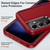 Samsung Galaxy S25 5G Rugged PC Hybrid Silicone Phone Case with Holder - Red+Black
