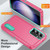 Samsung Galaxy S25 5G Rugged PC Hybrid Silicone Phone Case with Holder - Rose Red+Light Green