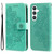 Samsung Galaxy S25 5G Seven-petal Flowers Embossing Leather Phone Case - Green