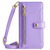Samsung Galaxy S25 5G Sheep Texture Cross-body Zipper Wallet Leather Phone Case - Purple
