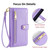 Samsung Galaxy S25 5G Sheep Texture Cross-body Zipper Wallet Leather Phone Case - Purple