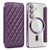 Samsung Galaxy S25 5G Shield MagSafe RFID Anti-theft Rhombus Leather Phone Case - Purple