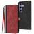 Samsung Galaxy S25 5G Side Buckle Double Fold Hand Strap Leather Phone Case - Red Samsung Galaxy S25 5G Side Buckle Double Fold Hand Strap Leather Phone Case - Red