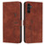 Samsung Galaxy S25 5G Skin Feel Heart Embossed Leather Phone Case with Long Lanyard - Brown Samsung Galaxy S25 5G Skin Feel Heart Embossed Leather Phone Case with Long Lanyard - Brown