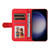Samsung Galaxy S25 5G Skin Feel Life Tree Metal Button Leather Phone Case - Red