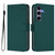 Samsung Galaxy S25 5G Skin Feel Solid Color Leather Phone Case with Lanyard - Dark Green Samsung Galaxy S25 5G Skin Feel Solid Color Leather Phone Case with Lanyard - Dark Green