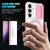Samsung Galaxy S25 5G Sliding Camshield MagSafe Holder TPU Hybrid PC Phone Case - Pink White