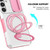 Samsung Galaxy S25 5G Sliding Camshield MagSafe Holder TPU Hybrid PC Phone Case - Pink White