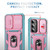 Samsung Galaxy S25 5G Sliding Camshield TPU Hybrid PC Phone Case with Holder - Pink+Green