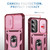 Samsung Galaxy S25 5G Sliding Camshield TPU Hybrid PC Phone Case with Holder - Pink+Rose Red