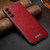 Samsung Galaxy S25 5G SULADA Shockproof TPU Hybrid Handmade Leather Phone Case - Red