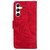 Samsung Galaxy S25 5G Tiger Embossing Pattern Flip Leather Phone Case - Red
