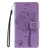 Samsung Galaxy S25 5G Tree & Cat Embossed Pattern Flip Leather Phone Case - Light Purple