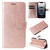 iPhone 16e 3D Butterfly Embossed Pattern Flip Leather Phone Case - Rose Gold
