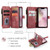 iPhone 16e CaseMe C30 Card Slots Zipper Wallet Leather Phone Case - Red