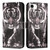iPhone 16e Colored Drawing Pattern Plain Weave Leather Phone Case - Black And White Tiger