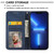 iPhone 16e Cubic Grid Calf Texture Magnetic Leather Phone Case - Blue