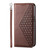 iPhone 16e Cubic Grid Calf Texture Magnetic Leather Phone Case - Brown iPhone 16e Cubic Grid Calf Texture Magnetic Leather Phone Case - Brown