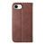 iPhone 16e Cubic Grid Calf Texture Magnetic Leather Phone Case - Brown iPhone 16e Cubic Grid Calf Texture Magnetic Leather Phone Case - Brown