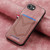 iPhone 16e Denim Texture Leather Skin Phone Case with Card Slot - Pink
