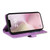 iPhone 16e Dual-color Splicing Flip Leather Phone Case - Purple