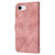 iPhone 16e Embossed Line Leather Phone Case with Lanyard - Pink