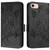 iPhone 16e Embossed Rose RFID Anti-theft Leather Phone Case - Black