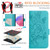 iPhone 16e Embossed Rose RFID Anti-theft Leather Phone Case - Light Blue