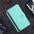 iPhone 16e Floral Embossed Pattern Leather Phone Case - Light Green
